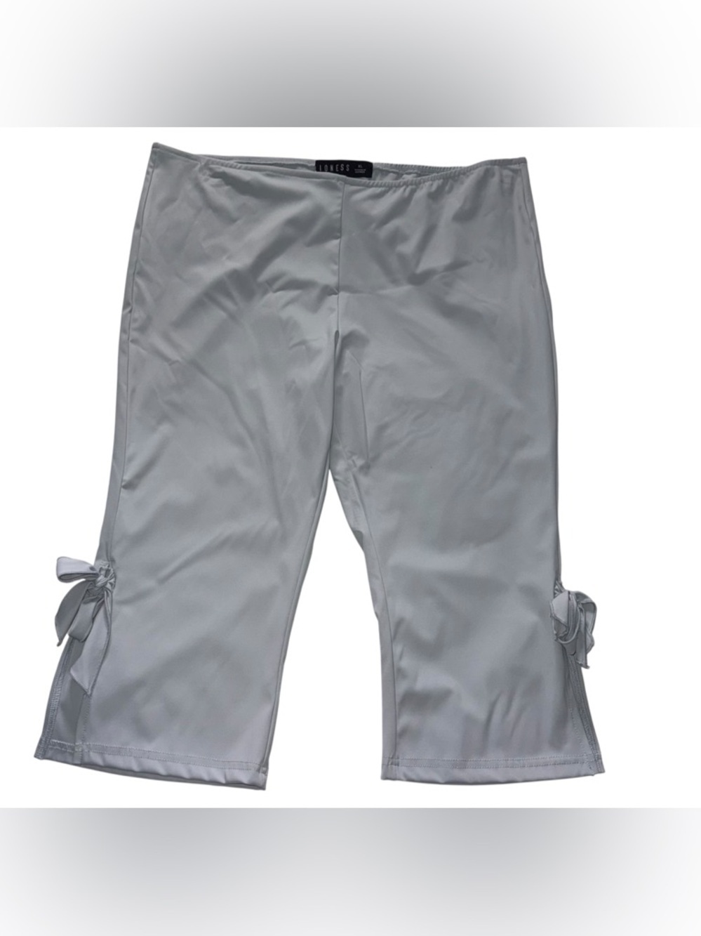 Lioness Coco Capri Light “Smoke” Gray Cropped Bow-Accent Capri Pants Size XL - Picture 2 of 10